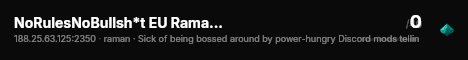 NoRulesNoBullsh*t EU Raman Vanilla+ 1PP discord.gg/nTnyWpt4cq live status badge