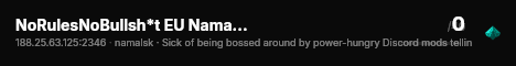 NoRulesNoBullsh*t EU Namalsk Vanilla+ 1PP discord.gg/nTnyWpt4cq live status badge