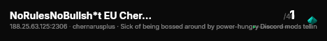 NoRulesNoBullsh*t EU Chernarus Vanilla+ 1PP discord.gg/nTnyWpt4 live status badge
