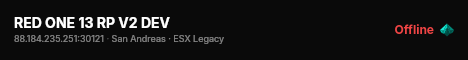 RED ONE 13 RP V2 DEV live status badge
