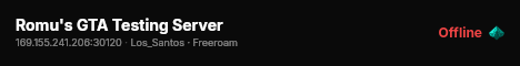 Romu's GTA Testing Server live status badge