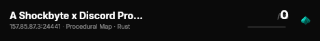 A Shockbyte x Discord Production Rust Server live status badge
