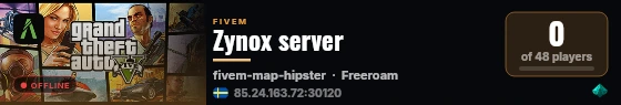 Zynox server live status badge