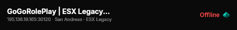 GoGoRolePlay | ESX Legacy Server live status badge