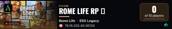 ROME LIFE RP 🛬 live status badge