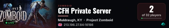 CFH Private Server live status badge