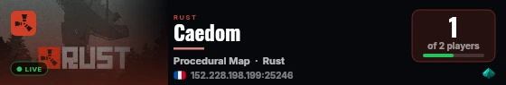 Caedom live status badge