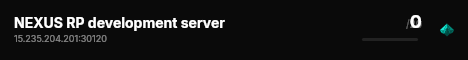 NEXUS RP development server live status badge
