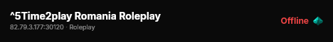 ^5Time2play Romania Roleplay live status badge