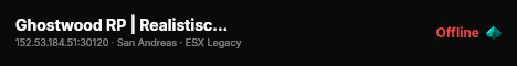 Ghostwood RP | Realistisches Roleplay live status badge
