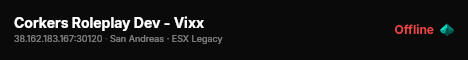 Corkers Roleplay Dev - Vixx live status badge