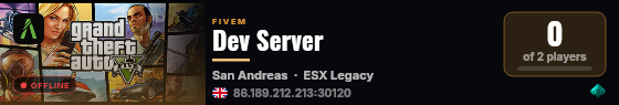 Dev Server live status badge