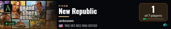 New Republic live status badge