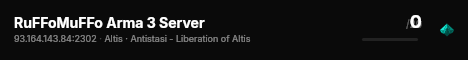 RuFFoMuFFo Arma 3 Server live status badge