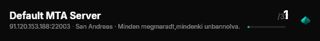Default MTA Server live status badge