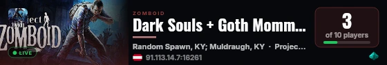 Dark Souls + Goth Mommies + Berserk live status badge