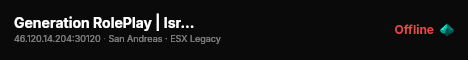 Generation RolePlay | Israel RP V2 live status badge