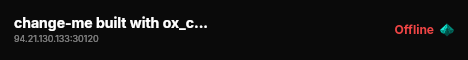 change-me built with ox_core! live status badge