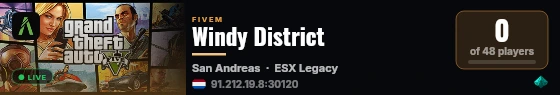 Windy District live status badge