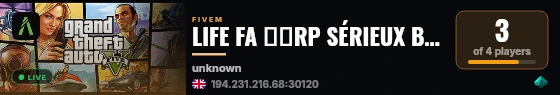LIFE FA ―》RP SÉRIEUX BASE 100% OPTIMISÉ live status badge