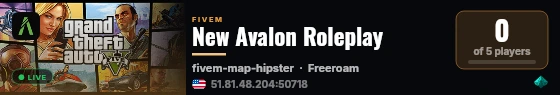 New Avalon Roleplay live status badge