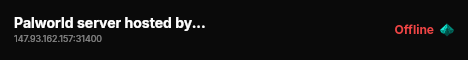 Palworld server hosted by G-Portal live status badge