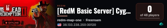 [RedM Basic Server] Cygnus Roleplay live status badge
