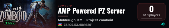 AMP Powered PZ Server live status badge