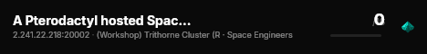 A Pterodactyl hosted Space Engineer Server live status badge