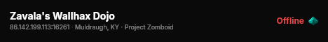 Zavala's Wallhax Dojo live status badge