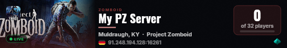 My PZ Server live status badge