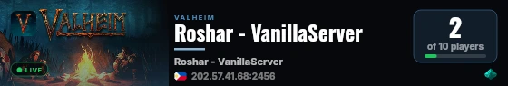 Roshar - VanillaServer live status badge