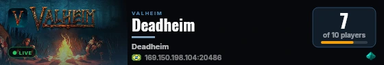 Deadheim live status badge