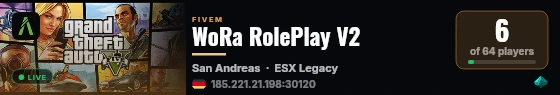 WoRa RolePlay V2 live status badge