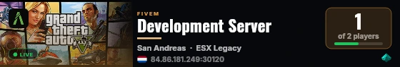 Development Server live status badge
