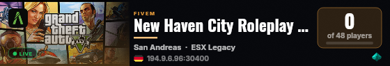 New Haven City Roleplay DEV live status badge
