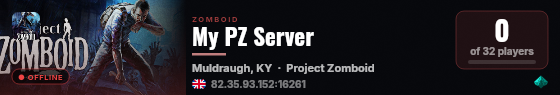 My PZ Server live status badge