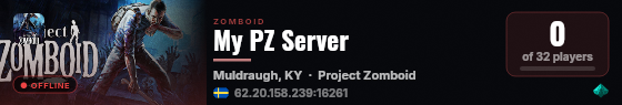 My PZ Server live status badge