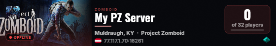 My PZ Server live status badge