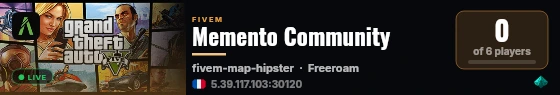 Memento Community live status badge