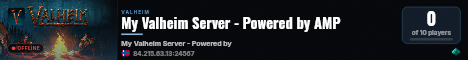 My Valheim Server - Powered by AMP live status badge