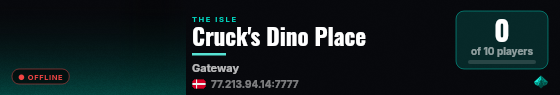 Cruck's Dino Place live status badge