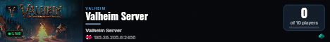 Valheim Server live status badge