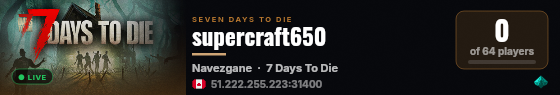 supercraft650 live status badge