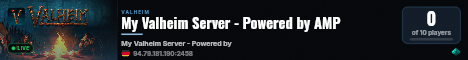 My Valheim Server - Powered by AMP live status badge
