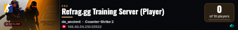 Refrag.gg Training Server (Player) live status badge