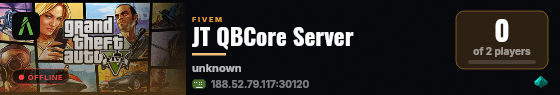 JT QBCore Server live status badge