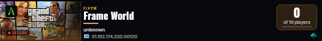 Frame World live status badge