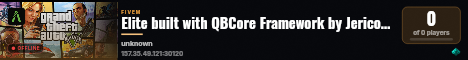 Elite built with QBCore Framework by JericoFx & Kakarot & Hamy! live status badge
