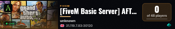 [FiveM Basic Server] AFTERDARK RP TEST live status badge